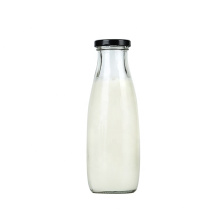 wholesale 500ml round empty milk tea juice glass bottles with metal lids